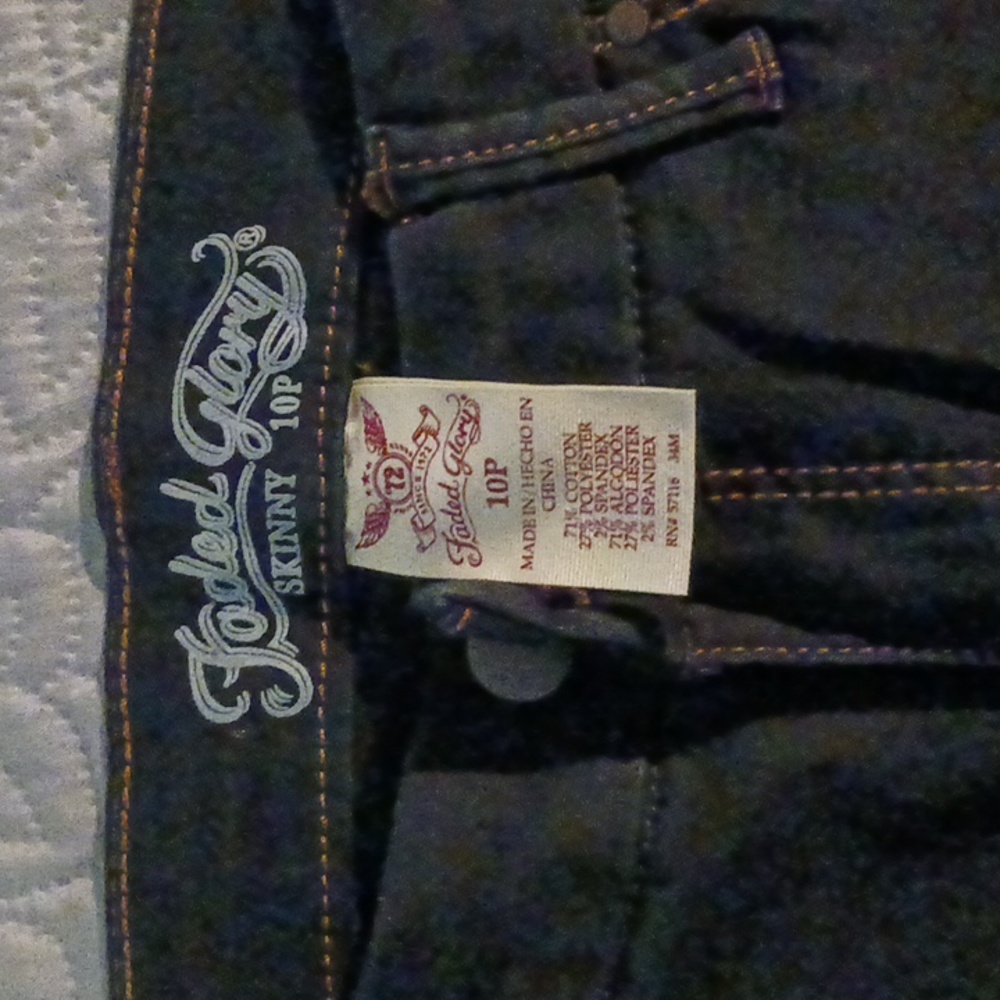 Woman's dark denim jeans stretchy